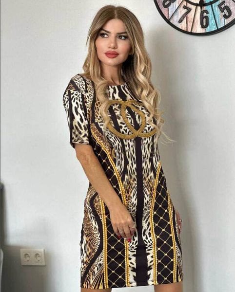 

womens designer casual dress women contrast color slim short sleeve skirt luxury ggity female party beach dresses, Black;gray