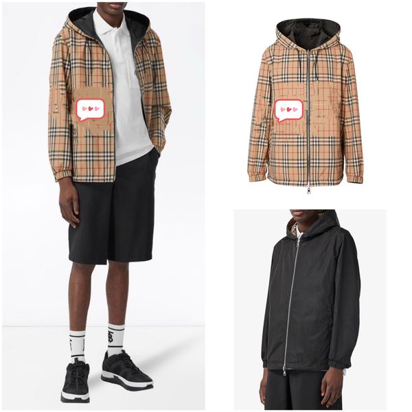 

women men hooded jacket men classic plaid hooded jacket, Black;brown