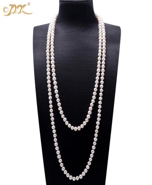 

jyx pearl sweater necklaces long round natural white 89mm natural freshwater pearl necklace endless charm necklace 328 2011045882540, Silver