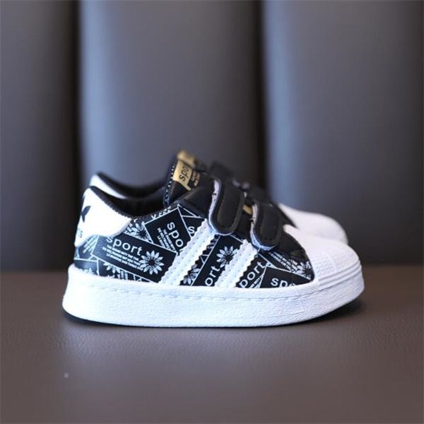 

new children's shoes children's fashion sports shoes boys alphabet puzzle casual shoes, Black