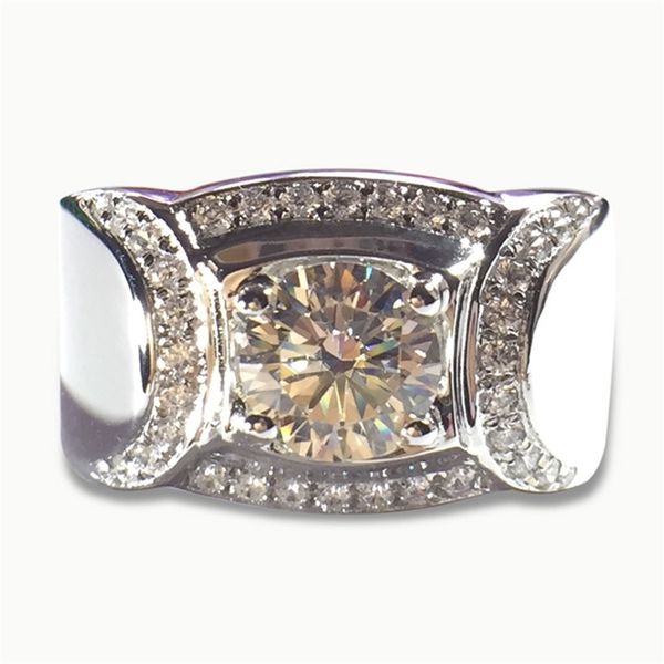 

2020 solitaire male promise ring silver color aaaaa cz stone luxury engagement wedding band rings for men party jewelry, Slivery;golden