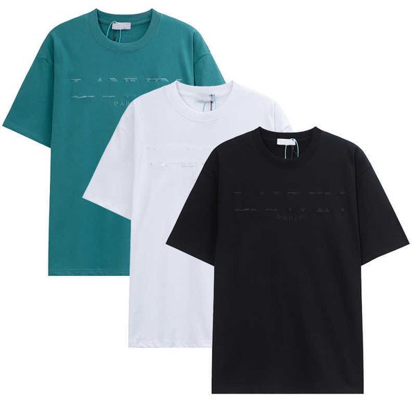 

designers t shirt lanvins men womens short sleeve tees 2023 summer cotton luxury casual loose crew neck t-shirts high street fashion clothin, White;black