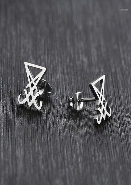 

stud earrings sigil of lucifer satanic symbol seal satan demon nu goth gothic dark occult esoteric pagan wicca16814631, Golden;silver
