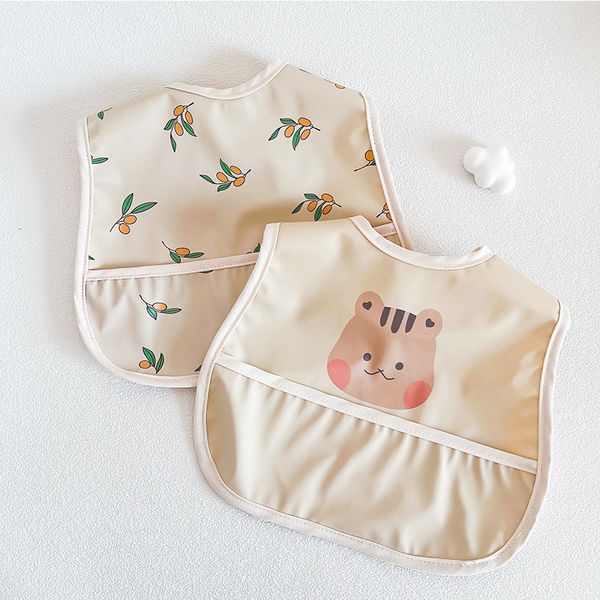 

pu waterproof baby sleeveless bib danish kids apron bib newborn burp cloth kids supplies cute art cover up baby feeding 0-3y