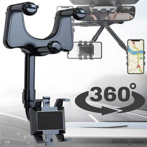 

car holder mirror phone holder in car gps 360 rotatable telescopic mount cell phone stand car mobile phone support portable r230626