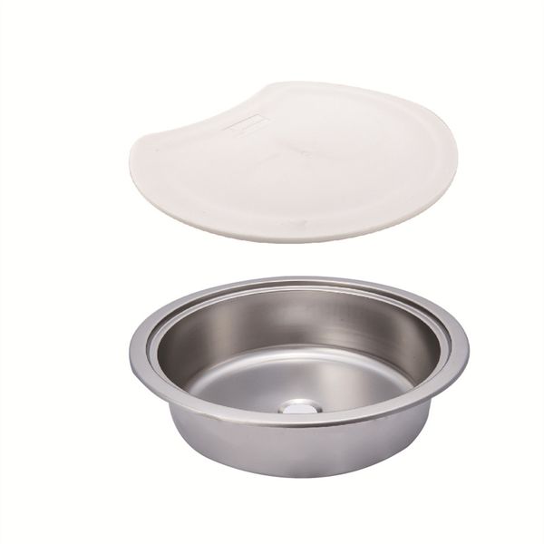

stainless steel round sink with plastic lid 360*120mm boat caravan rv gr-531d