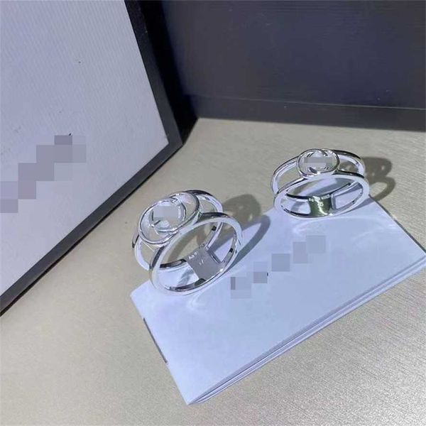 

2023 gujia 925 sterling silver simple hollow out couple gift popular ring