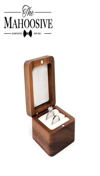 

wood walnut jewelry box organizer display storage earrings stand gift box bags case packing cajas organizador packaging for small 1267769, Black;white