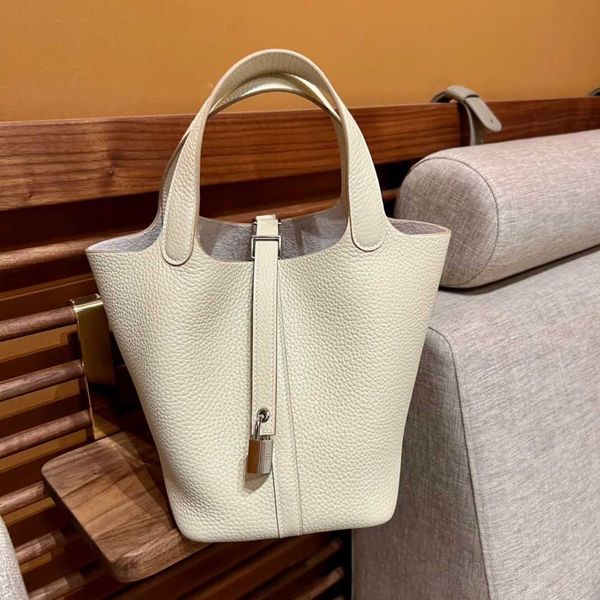 

wholesale designer h ormes totes handbags home h handmade vegetable basket bucket bag hand sewn wax line french tc cow leather 18cm have log