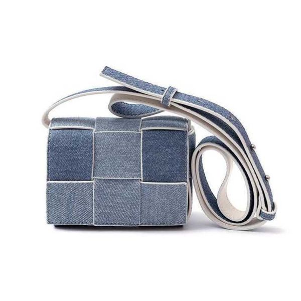 

bottegas bags denim cassette korean straight hair dint fashionable and personalized woven mini crossbody bag a-1503