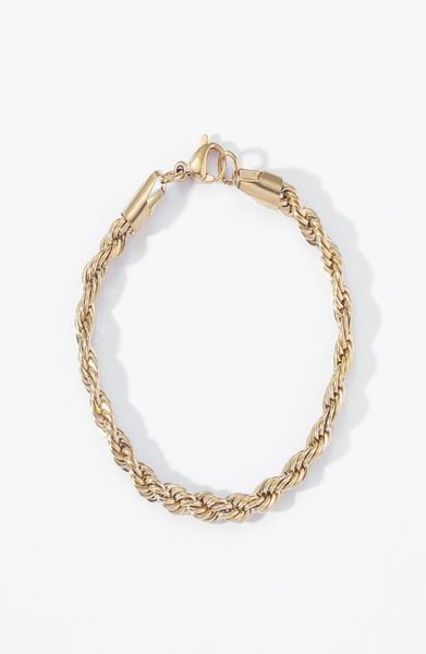 

hip hop 18k gold plated stainless steel 5mm ed rope chain bracelet women039s link chain for men hiphop jewelry gift in bul8058940, Black