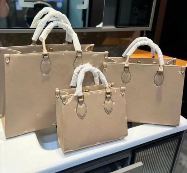 

luxurys designers bag handbags women messenger bags handbag sac plat monograms embossing onthego small tote shoulder crossbody bag wallet ba