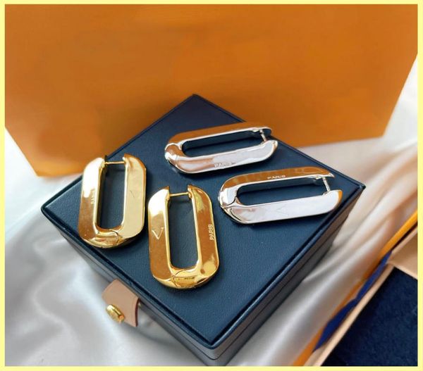

women gold earrings fashion designer earring jewelry luxurys stud earrings square earring hoops studs lover birthdays gift9480254, Silver