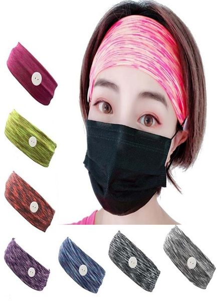 

8 color mask earloop printed hairband mask ear buckle elastic headband ear lanyard holder sports headbands with button jj4383373677, Slivery;white