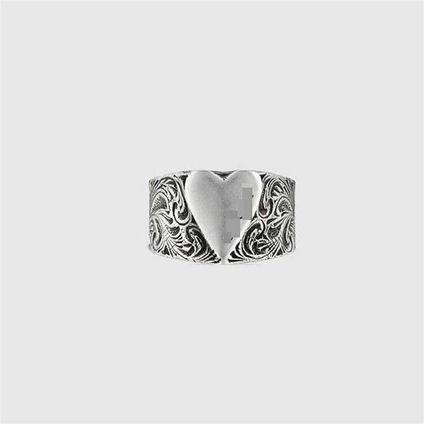

2023 gujia new s925 sterling silver love old fashion personalized men's ring