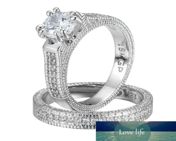 

band rings 2 pcs 18k white gold filled 925 silver original wedding rings bands bridal sets for women2503855