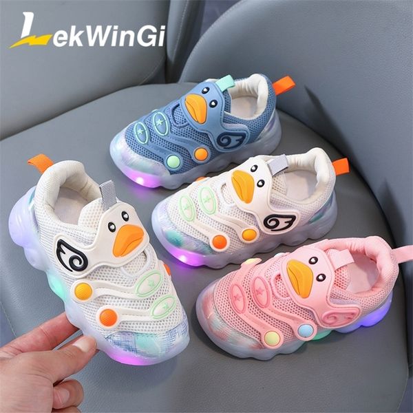 

sneakers size 21 30 children glowing shoes luminous for girls breathable mesh wear resistant lighting toddler led 230625, Black;red