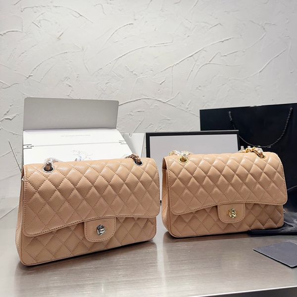 

designer bags luxurys handbags chain bag cf caviar shouder gold silver chain women messenger plain diamond lattice thread genuine leather mi