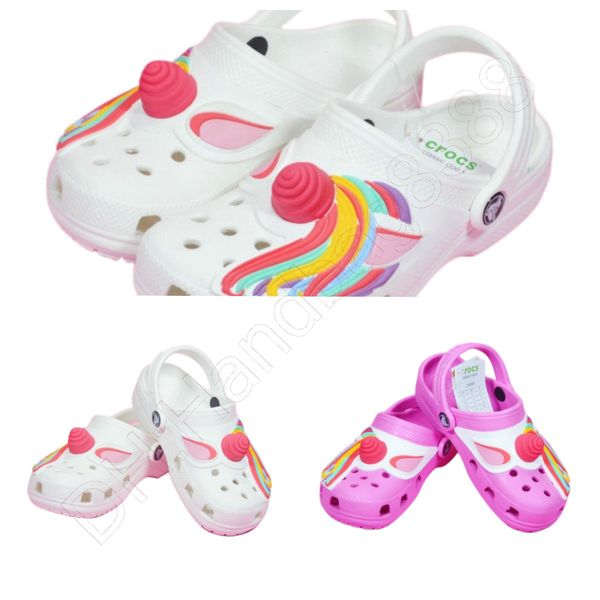

sandals eva unicorn kids crocclog crocodile shoes lightweight comfortable high-quality children summer slides designers sandalias mujer slip, Black