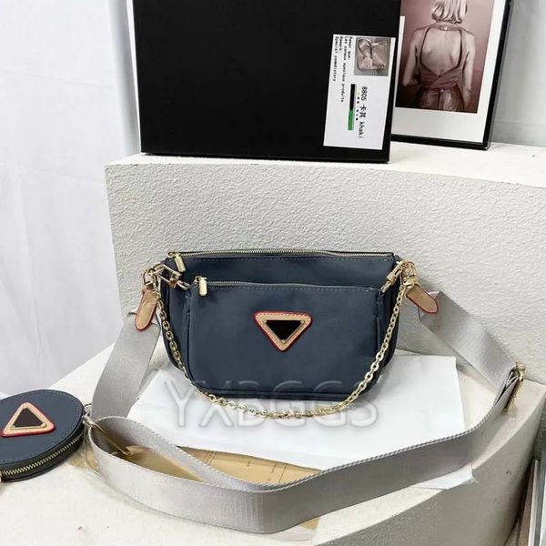 

rs quality womens shoulder bag chain bag messenger bag three in one multi compartment nylon casual and versatile purse
