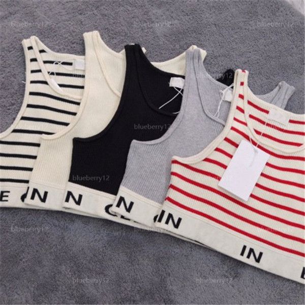 

womens designers tanks knit vest sweaters t shirts designer striped letter sleeveless knits fashion style ladies pullover, White