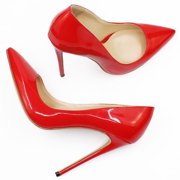 

mature women nude black purple red wedding bridal patent leather pointed toe pumps stiletto high heels 12cm banquet shoes d001a