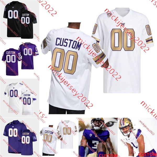 

hunter bryant washington huskies football jersey jake browning ben burr-kirven nick harris greg gaines drew sample tevis bartlett custom men, Black