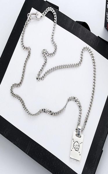 

europe america retro men lady women silver plated long chain necklace with engraved g initials skull ghost specter square4106777