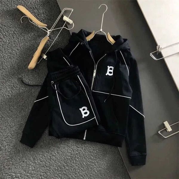 

men's tracksuit 2023 spring and summer new european and american fashion brand letter printed casual hooded cardigan sweatshirt sports, Gray