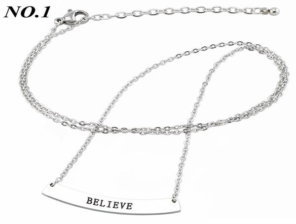 

316l stainless steel engraved positive inspirational quote pendant mantra necklace women jewelry mathch with 20inch chain8129986, Silver