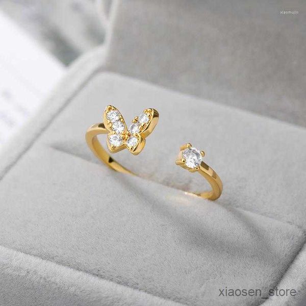 

wedding rings rings rings butterfly ring for woman fashionable inlaid rhinestones open wedding engagement jewelry -selling perfect accessory, Slivery;golden