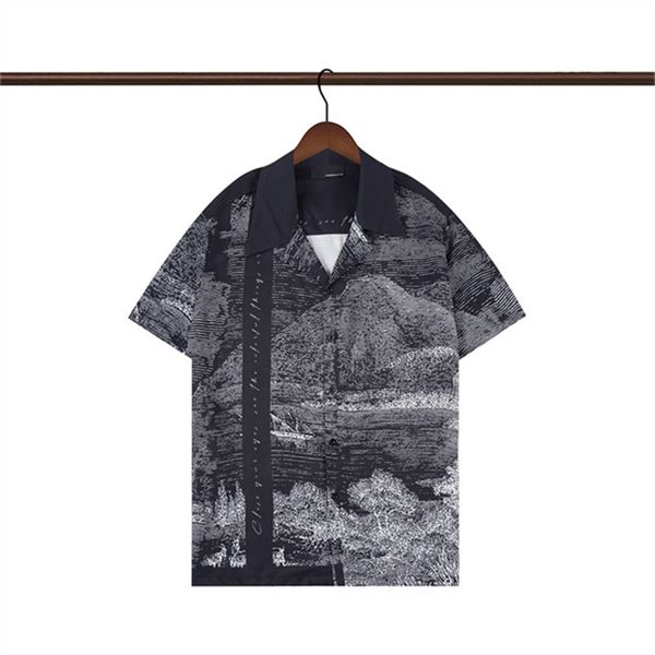 

designer mens casual shirt burbereys mens camisas de hombre fashion geometric check print short sleeved lapel business versatile -3xl013, White;black