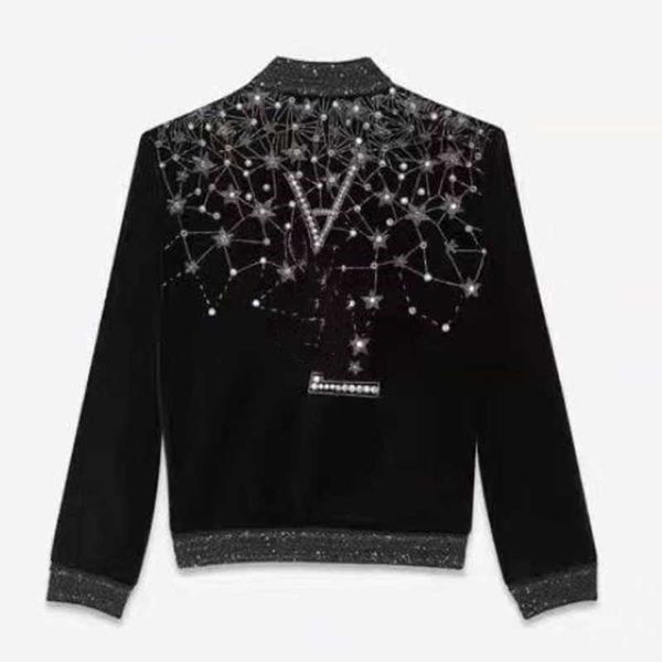 

high version mens baseball jacket designer jackets fashion star diamond letter velvet cardigan coat men women casual tracksuit, Black;brown