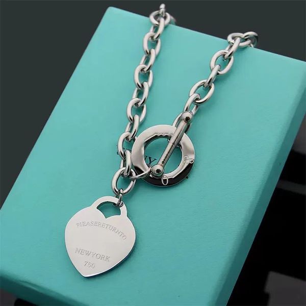 

tiffansy necklace pendant heart love necklace women's jewelry luxury designer bracelet exquisite craftsmanship official brand classic j, Golden;silver