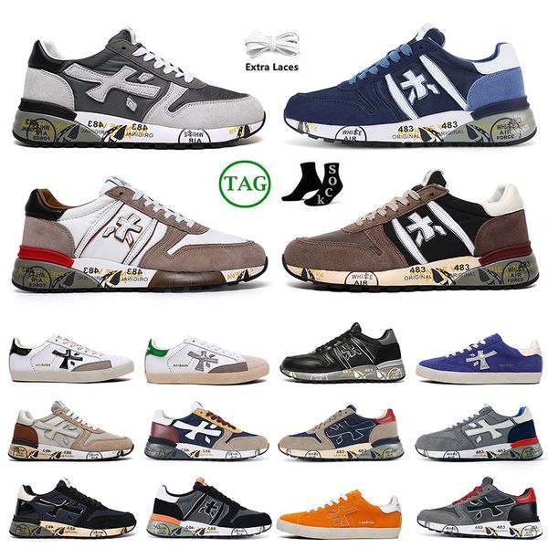 

2023 premiata mick sneakers running shoes for men women black on white cloud kale huarache casual shoes dhagte plate-forme low board trainer