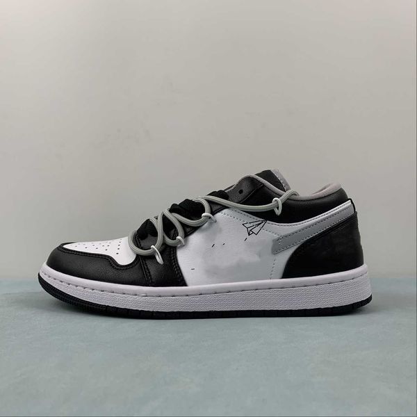 

1s low basketball shoes black particle grey white jumpman 1 designer shoes sneakers with original box