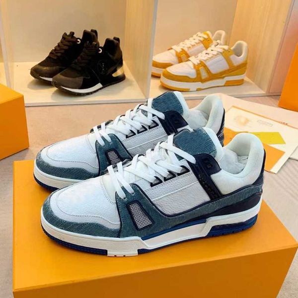 

casual shoes women travel leather lace-up lvity sneaker cowhide fashion lady flat designer running trainers letters woman shoe platform men, Black