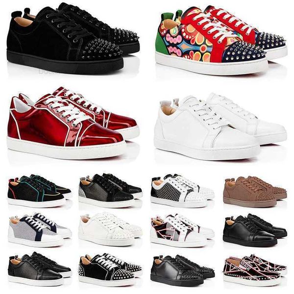 

christians red bottomed aaa quality shoes low cut platform sneakers mens womens luxurys designers vintage s loafers fashion spikes party lux, Black