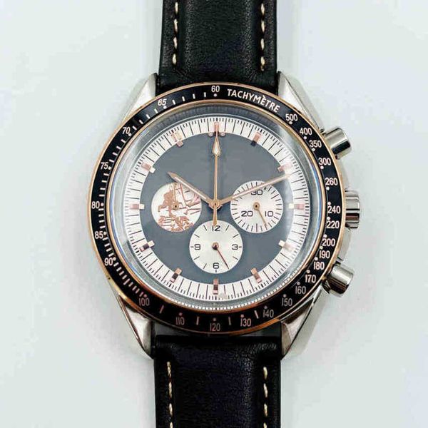 

luxury omegas watch for men james bond 007 watches f2f6 mechanical movement s steel six hands multi-function quality watch54eo, Slivery;golden
