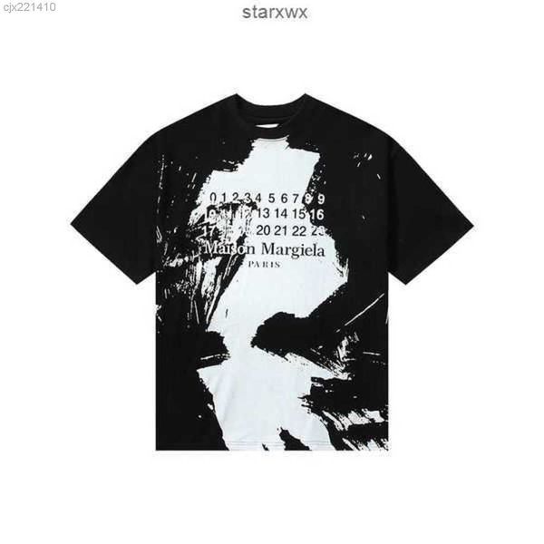 

2023 maison mar gielas shirt shirts causal printing designer t-shirt breathable cotton margiela short sleeve us size s-xl ome0le z8h0, Black;brown
