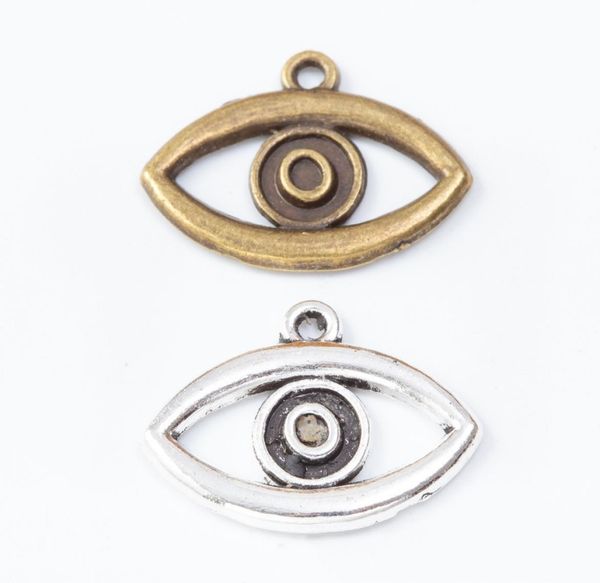 

100pcs 2116mm antique bronze vintage tibetan silver human eye charms metal pendants for bracelet necklace earring diy jewelry8514485, Bronze;silver