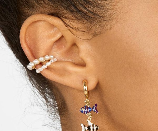 

2020 new pearl ear cuff bohemia stackable c shaped cz rhinestone small earcuffs clip earrings for women wedding jewelry5544903, Silver