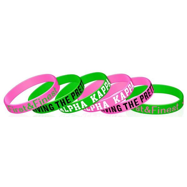 

bangle 300pcs aka pink green wristbands silicone bracelets, Black