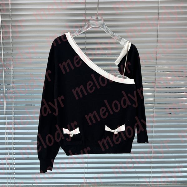 

one shoulder sweater fashion designer long sleeve knits womens knitted, White;black