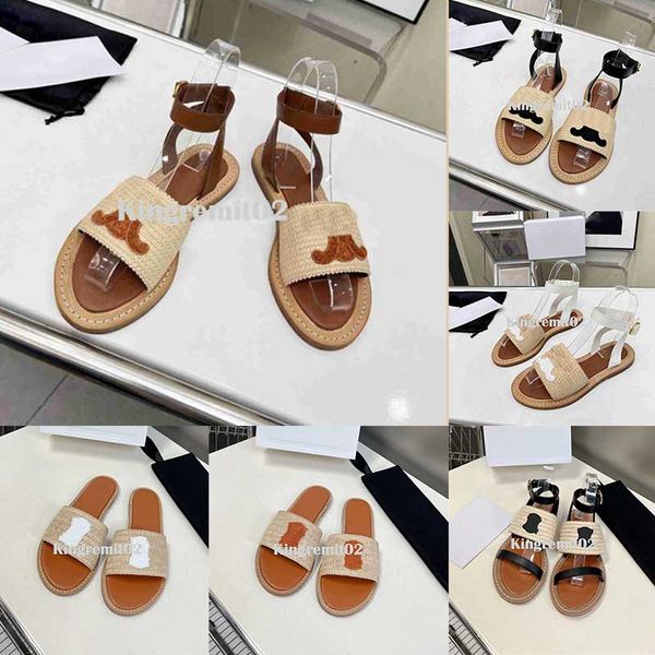 

designer sandals lympia arc de triomphe raffia woven sandals flat bottom platform sandals outdoor beach shoes print, Black