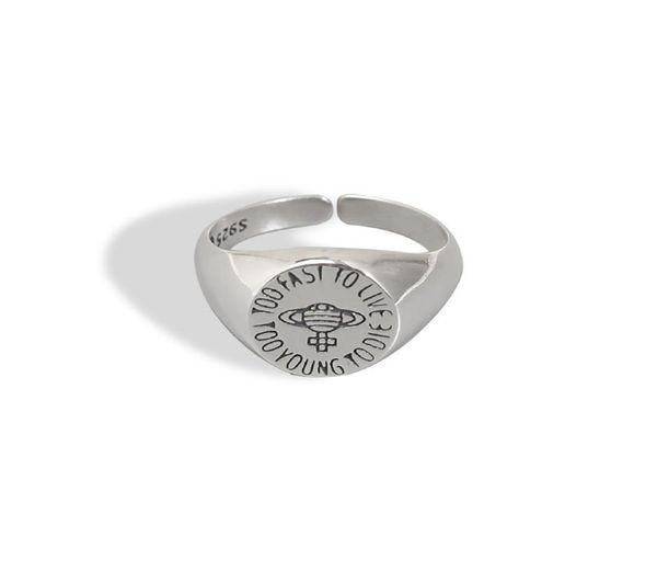 

ng s925 silver fashion niche temperament letter planet plus index finger ring4984846, Golden;silver