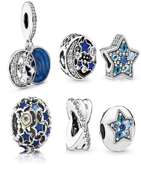 

fit charm bracelet blue starry sky silver enamel charms pendant bead 925 silver dangle diy jewelry european chain necklace & bangle3092226, Black