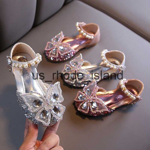 

sandals girls sequin lace bow kids shoes girls cute pearl princess dance single casual shoe 2023 new children's party wedding shoes d72, Black;red