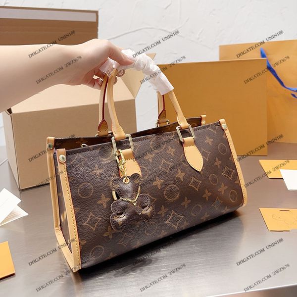 

23ss women men luxurys designer totes bags handbag flowers shouder crossbody ladies handbags flowers original hardware pouch 30cm