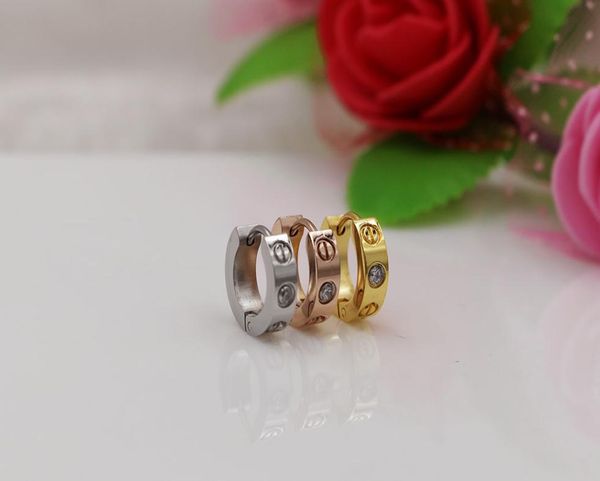 

2019 sell screw love earrings for women men couple jewelry titanium brand whole christmas earrings boutique5240911, Golden;silver